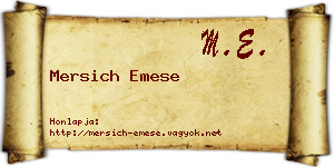 Mersich Emese névjegykártya